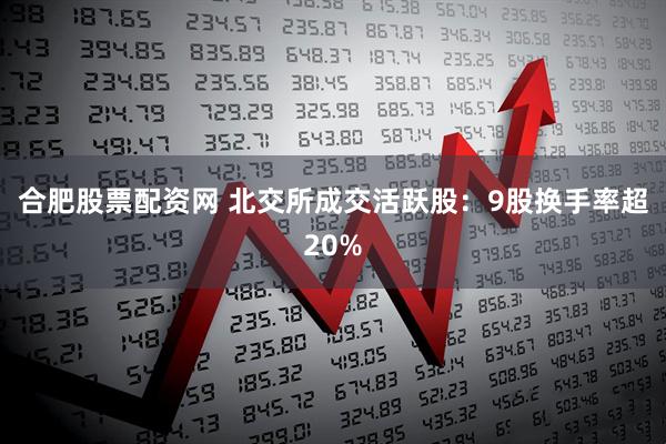 合肥股票配资网 北交所成交活跃股：9股换手率超20%