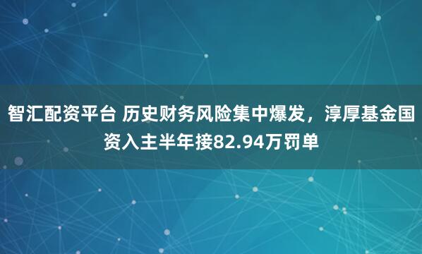 智汇配资平台 历史财务风险集中爆发，淳厚基金国资入主半年接82.94万罚单